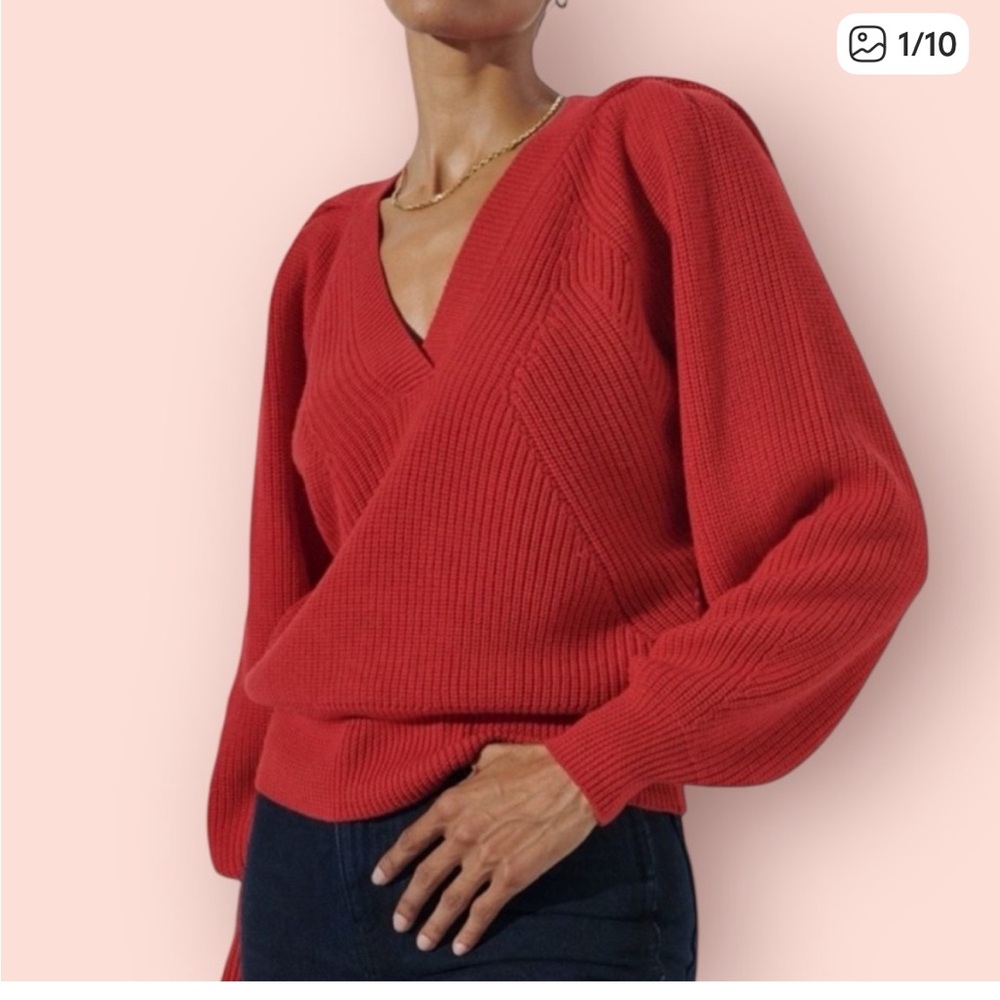 The Reset Bold Red must have V-Neck Sweater